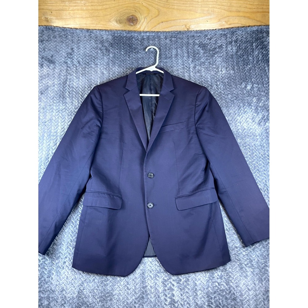 Banana Republic Mens 40 Short Blazer Jacket Navy Blue Slim Fit Wool Business